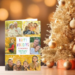 Cartes Pour Fêtes Annuelles Joyeuses Fêtes Arc-en-ciel Famille Photo Collage<br><div class="desc">Cette carte de vacances pliée Happy Holidays, mignonne et moderne, présente un agencement élégant de 5 photos de famille sur un arrière - plan blanc avec une jolie typographie arc-en-ciel. Ces beaux cartes de fin de année de photos pour enfants présentent le collage photo de votre propre enfant entourant votre...</div>