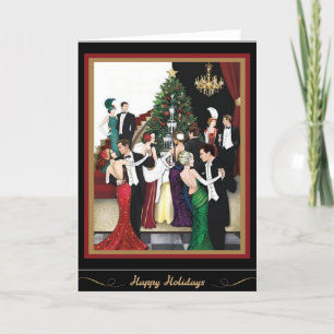 Cartes Pour Fêtes Annuelles Joyeuses Fêtes Art Déco Fête Vintage