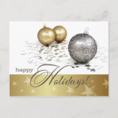 Cartes Pour Fêtes Annuelles Joyeuses fêtes. Baubles or et argent (Devant)