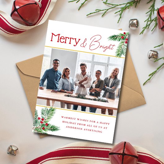 Cartes Pour Fêtes Annuelles Joyeuses fêtes Berry Branches Photo Affaires