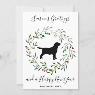 Cartes Pour Fêtes Annuelles Joyeuses Fêtes Black Labrador Élégant chien