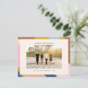 Cartes Pour Fêtes Annuelles Joyeuses Fêtes Bloc de Couleurs Pastel Photo Moder