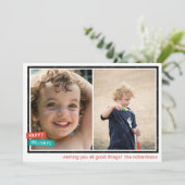 Cartes Pour Fêtes Annuelles Joyeuses Fêtes Bordure x2 (Debout devant)