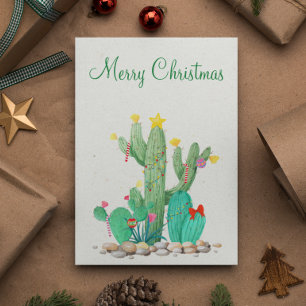 Cartes Pour Fêtes Annuelles Joyeuses Fêtes Cactus du Désert Sud-Ouest