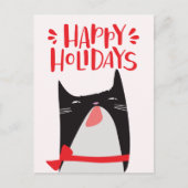 Cartes Pour Fêtes Annuelles Joyeuses fêtes - Cartoon de chat de Noël mignon (Devant)