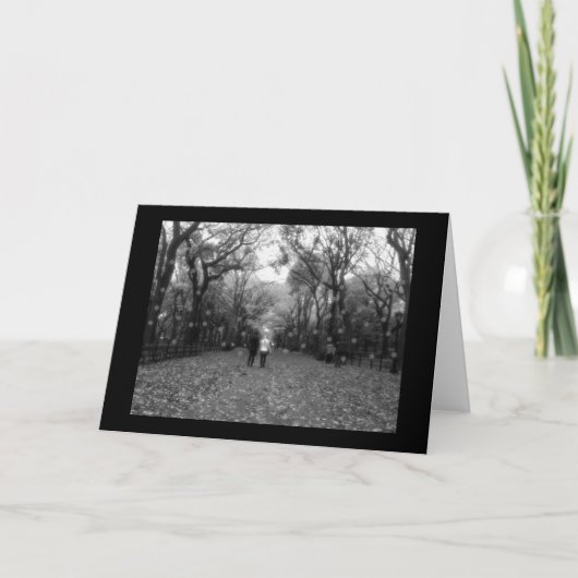 Cartes Pour Fêtes Annuelles Joyeuses Fêtes - Central Park et neige de B&W (Devant)