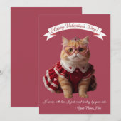 Cartes Pour Fêtes Annuelles Joyeuses Fêtes Chat de la Saint-Valentin (Devant / Derrière)