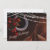 Cartes Pour Fêtes Annuelles Joyeuses fêtes Cheval et fer à cheval Noël (Devant)