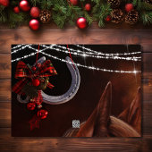 Cartes Pour Fêtes Annuelles Joyeuses fêtes Cheval et fer à cheval Noël