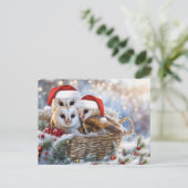 Cartes Pour Fêtes Annuelles Joyeuses fêtes Chouettes mignonnes Faune Chapeaux  (Debout devant)