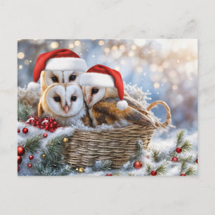 Cartes Pour Fêtes Annuelles Joyeuses fêtes Chouettes mignonnes Faune Chapeaux 
