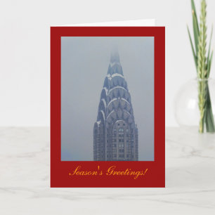 Cartes Pour Fêtes Annuelles Joyeuses Fêtes : Chrysler Building A1 enneigé