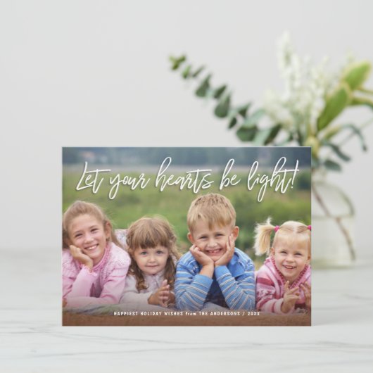 Cartes Pour Fêtes Annuelles Joyeuses fêtes Citation manuscrite de script sur p (Debout devant)