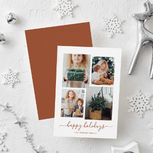 Cartes Pour Fêtes Annuelles Joyeuses Fêtes Collage photo moderne quatre