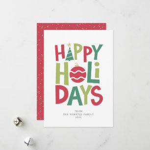 Cartes Pour Fêtes Annuelles Joyeuses fêtes colorées ludiques illustrées