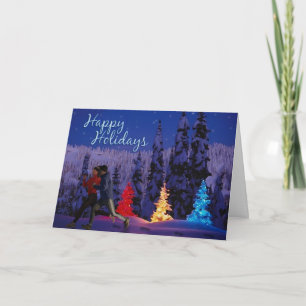 Cartes Pour Fêtes Annuelles Joyeuses fêtes - Couple en course