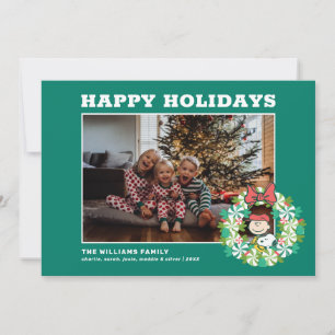 Cartes Pour Fêtes Annuelles Joyeuses Fêtes Couronne de bonbons à la menthe