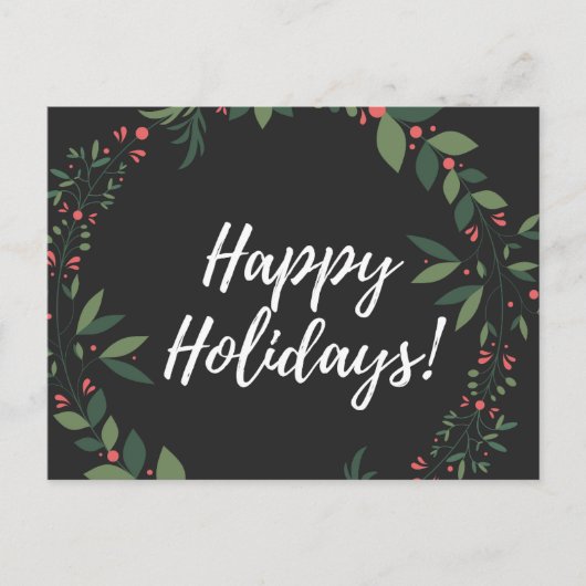 Cartes Pour Fêtes Annuelles Joyeuses fêtes couronne de Noël (Devant)