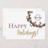 Cartes Pour Fêtes Annuelles Joyeuses fêtes Courrier de Noël Simple Logo person (Devant / Derrière)