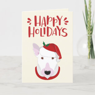 Cartes Pour Fêtes Annuelles Joyeuses fêtes - Cute Père Noël Bull Terrier