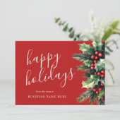 Cartes Pour Fêtes Annuelles Joyeuses fêtes d'affaires Noël vert (Debout devant)