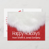 Cartes Pour Fêtes Annuelles Joyeuses fêtes d'affaires Père Noël Beard (Devant / Derrière)