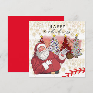 Cartes Pour Fêtes Annuelles Joyeuses fêtes de baseball Noël pour le joueur Hol