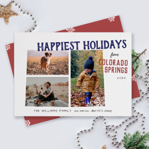 Cartes Pour Fêtes Annuelles Joyeuses Fêtes de Colorado Three Photo