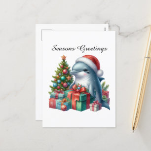 Cartes Pour Fêtes Annuelles Joyeuses Fêtes de dauphins personnalisables festif
