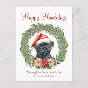 Cartes Pour Fêtes Annuelles Joyeuses Fêtes de fin d'année Chien Affenpinscher