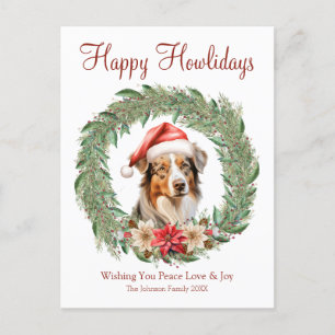 Cartes Pour Fêtes Annuelles Joyeuses Fêtes de fin d'année Chien Berger Austral