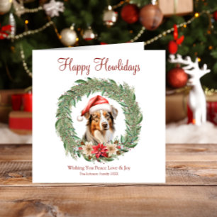 Cartes Pour Fêtes Annuelles Joyeuses Fêtes de fin d'année Chien Berger Austral