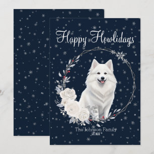 Cartes Pour Fêtes Annuelles Joyeuses Fêtes de Fin d'Année Chien Esquimau Améri