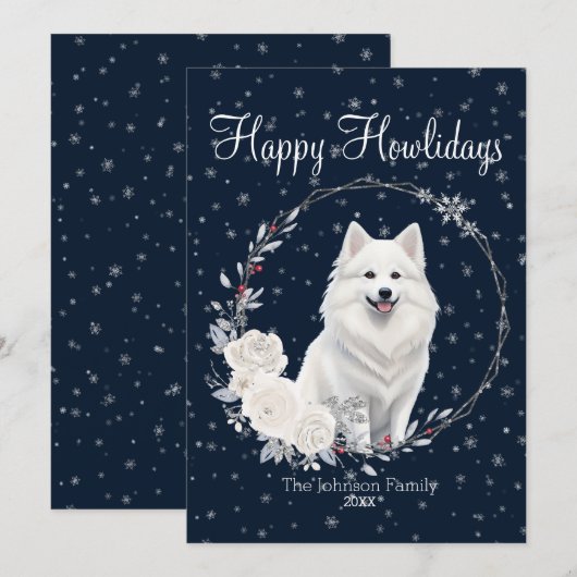 Cartes Pour Fêtes Annuelles Joyeuses Fêtes de Fin d'Année Chien Esquimau Améri (Devant / Derrière)