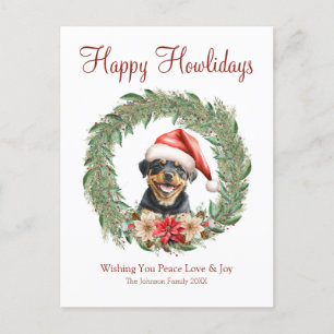 Cartes Pour Fêtes Annuelles Joyeuses Fêtes de fin d'année Chien Rottweiler Mig