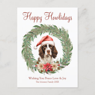 Cartes Pour Fêtes Annuelles Joyeuses Fêtes de fin d'année Joli Chien Springer 