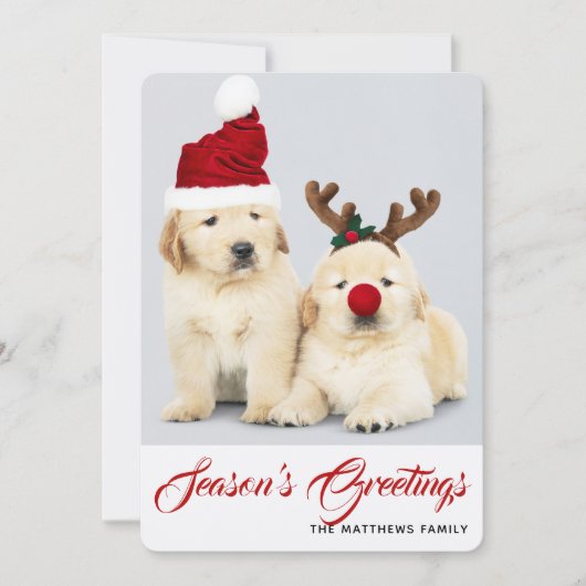 Cartes Pour Fêtes Annuelles Joyeuses Fêtes de fin d'année Vœux Photo Noël (Devant)