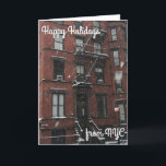 Cartes Pour Fêtes Annuelles Joyeuses fêtes de Noël à New York Hanoukka neige<br><div class="desc">La carte présente une photo originale d'un rond-point de l'Upper West Side lors d'une tempête de neige hivernale,  avec HAPPY HOLIDAYS FROM NYC dans une jolie police. Parfait pour envoyer des voeux de Noël ou de vacances à Hanoukka !</div>