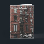 Cartes Pour Fêtes Annuelles Joyeuses fêtes de Noël à New York Hanoukka neige<br><div class="desc">La carte présente une photo originale d'un rond-point de l'Upper West Side lors d'une tempête de neige hivernale,  avec HAPPY HOLIDAYS FROM NYC dans une jolie police. Parfait pour envoyer des voeux de Noël ou de vacances à Hanoukka !</div>