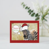 Cartes Pour Fêtes Annuelles Joyeuses Fêtes de Noël Zebra (Debout devant)