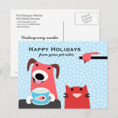 Cartes Pour Fêtes Annuelles Joyeuses fêtes de Pet Sitter (Devant / Derrière)