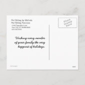 Cartes Pour Fêtes Annuelles Joyeuses fêtes de Pet Sitter (Dos)
