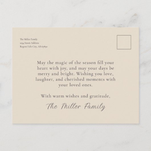 Cartes Pour Fêtes Annuelles Joyeuses Fêtes De Snowflake (Dos)