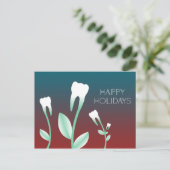 Cartes Pour Fêtes Annuelles Joyeuses Fêtes dents fleuries (Debout devant)