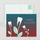 Cartes Pour Fêtes Annuelles Joyeuses Fêtes dents fleuries (Devant / Derrière)