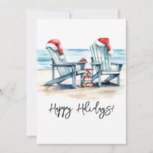 Cartes Pour Fêtes Annuelles Joyeuses Fêtes depuis la Plage !