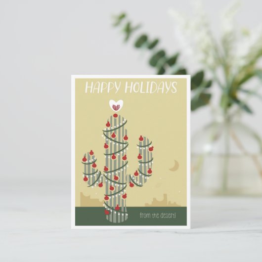 Cartes Pour Fêtes Annuelles Joyeuses Fêtes depuis le Désert ! (Debout devant)