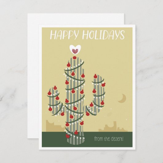 Cartes Pour Fêtes Annuelles Joyeuses Fêtes depuis le Désert ! (Devant / Derrière)