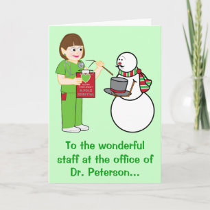 Cartes Pour Fêtes Annuelles Joyeuses fêtes Docteur Nom du bureau Personnalisab