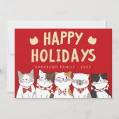 Cartes Pour Fêtes Annuelles Joyeuses Fêtes Drôles Chats Mignons qui Chantent N (Devant)
